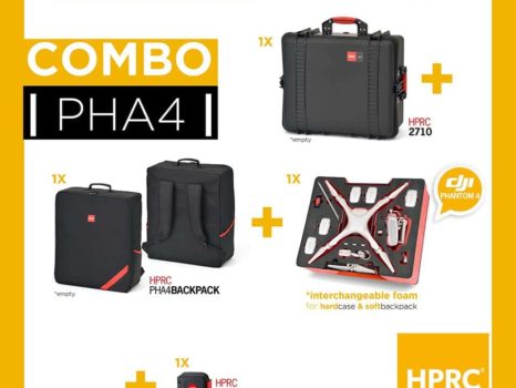 COMBO - VALIGIA HPRC2710 + SOFT BAG PER DJI PHANTOM 4 (SPUGNA INTERCAMBIABILE)